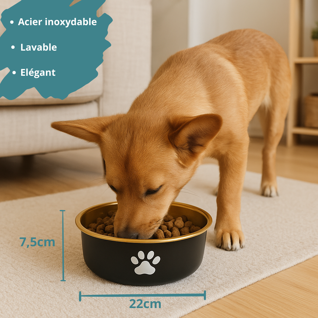Gamelle en inox pour chien HappyTailShop