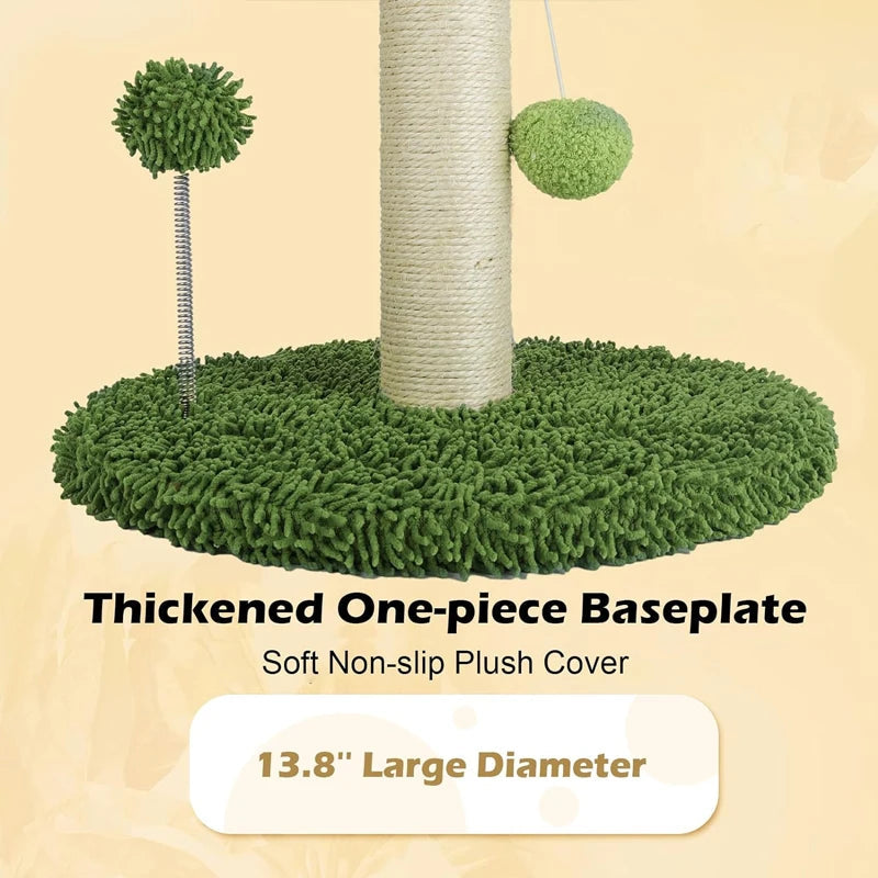 Pos à gratter pour chat, arbre à gratter de 65cm de haut avec corde en Sisal de qualité supérieure, deux boules suspendues interactives et jouets à ressorts HappyTailShop