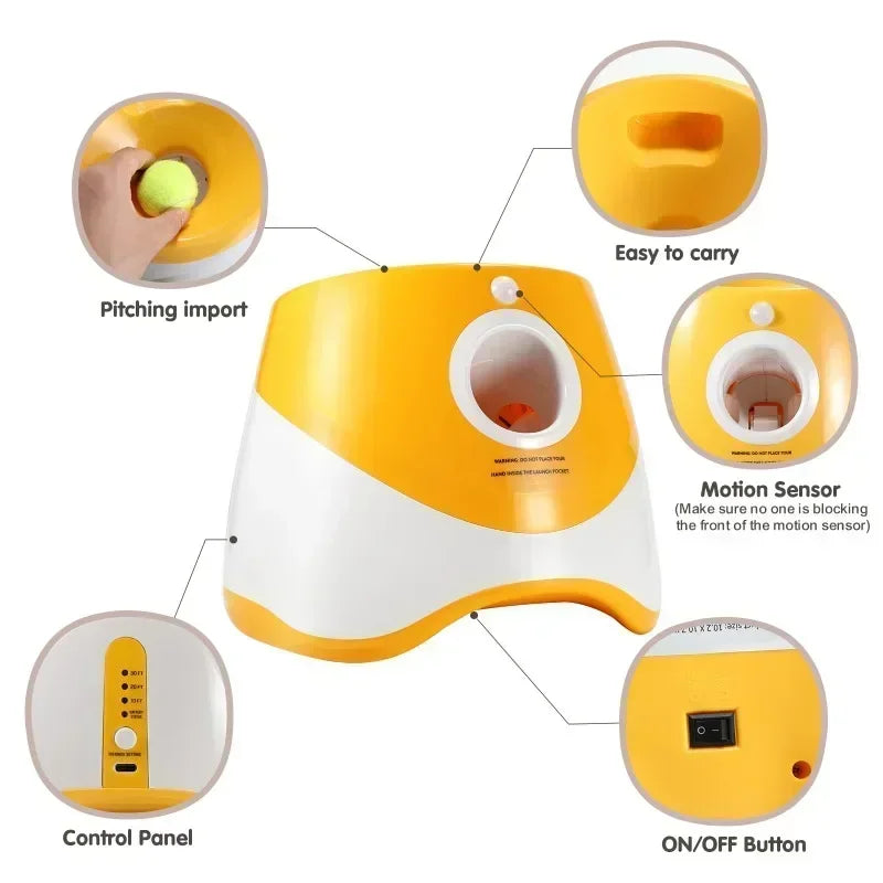 Lanceur de balles de tennis automatique pour animaux de compagnie, catapulte pour chiens, jouet pour chien, lanceur de balles, jouets Pitbull, lancer automatique HappyTailShop