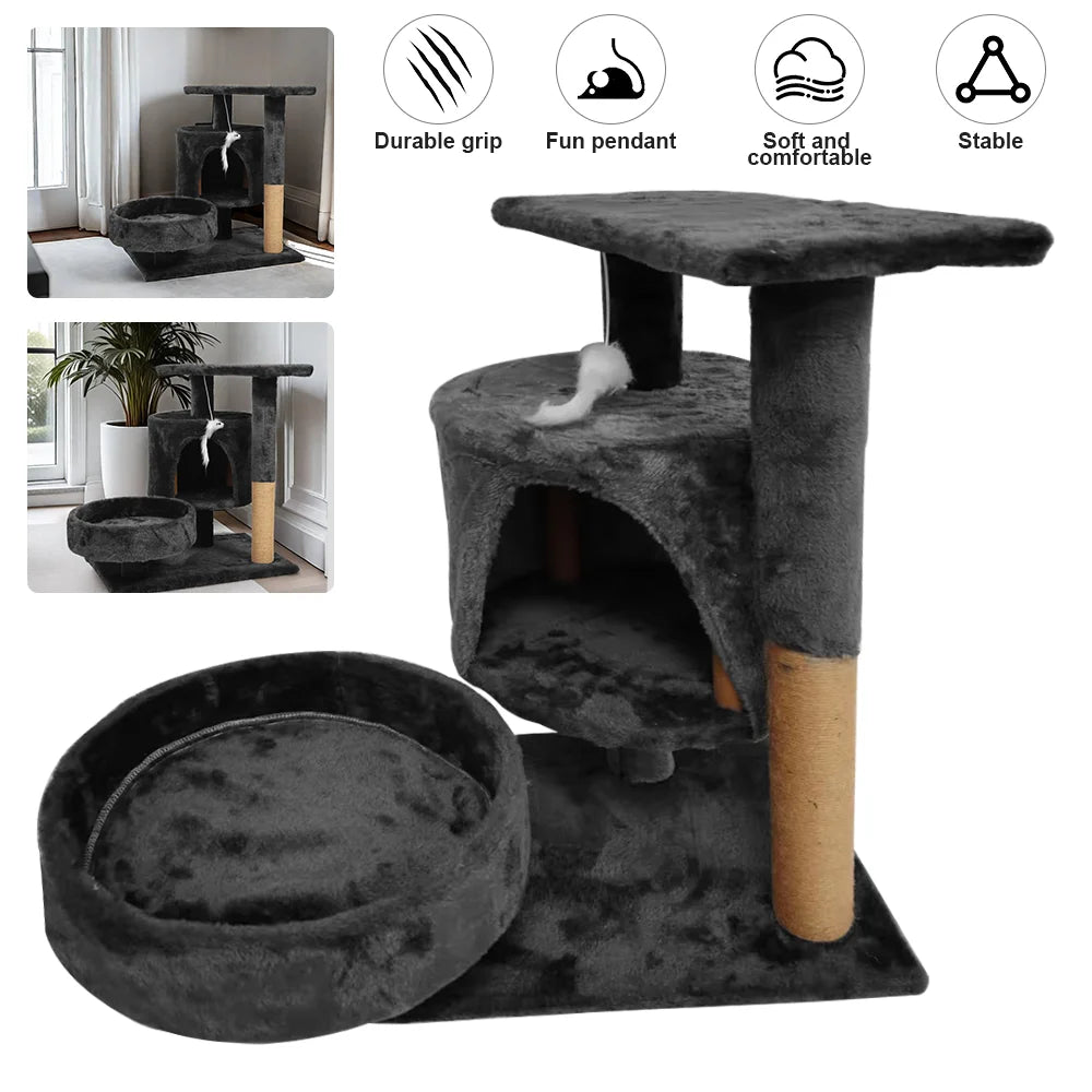 [Stock ue] cadre d'escalade pour chats d'intérieur, tour de chat, hamac, perchoirs rembourrés et condos, jouet de saut avec échelle HappyTailShop