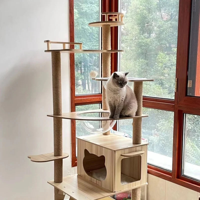 Arbre à chat corde en Sisal tour à chat grattoirs à chat poste à gratter pour chats jouets pour chat jambes de meulage cadre d'escalade multi-niveaux pour chat HappyTailShop