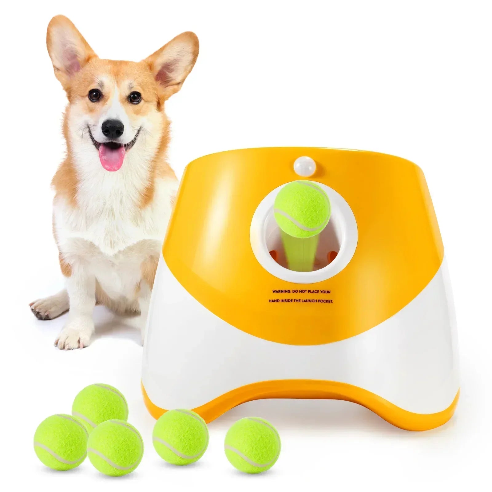Lanceur de balles de tennis automatique pour animaux de compagnie, catapulte pour chiens, jouet pour chien, lanceur de balles, jouets Pitbull, lancer automatique HappyTailShop