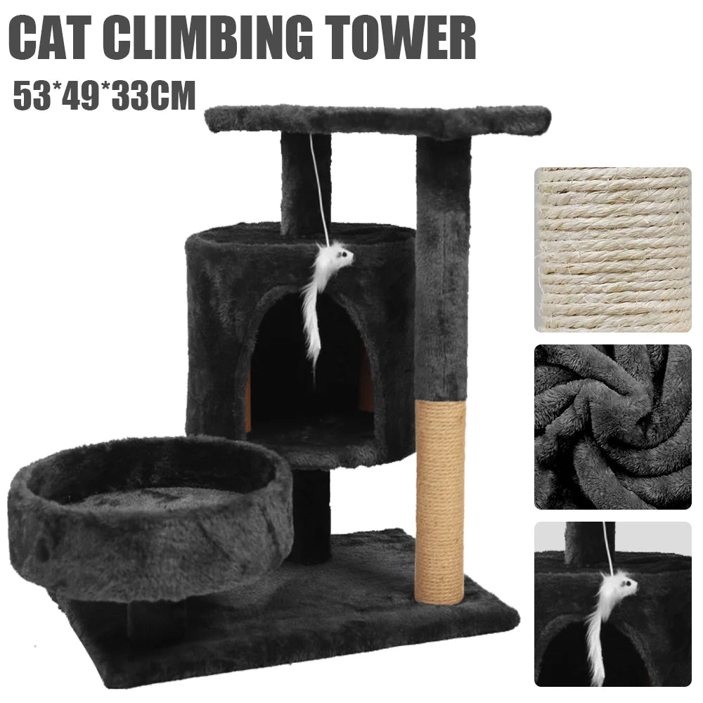 [Stock ue] cadre d'escalade pour chats d'intérieur, tour de chat, hamac, perchoirs rembourrés et condos, jouet de saut avec échelle HappyTailShop
