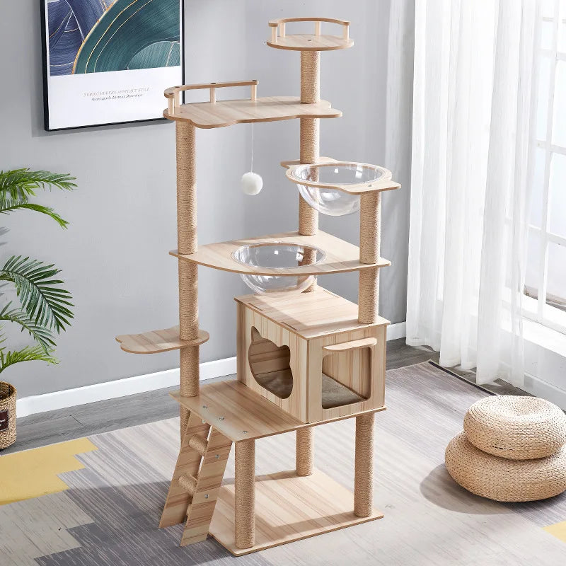 Arbre à chat corde en Sisal tour à chat grattoirs à chat poste à gratter pour chats jouets pour chat jambes de meulage cadre d'escalade multi-niveaux pour chat HappyTailShop