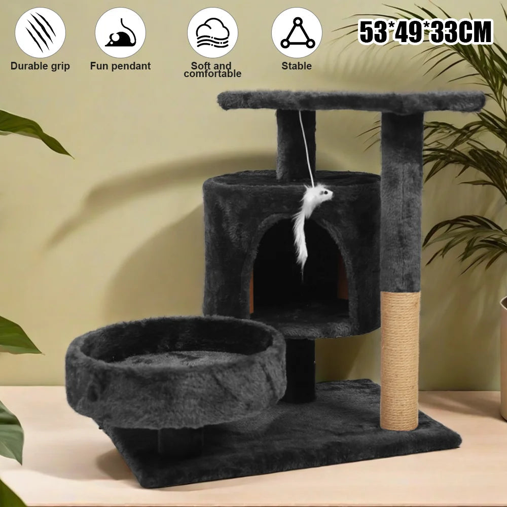 [Stock ue] cadre d'escalade pour chats d'intérieur, tour de chat, hamac, perchoirs rembourrés et condos, jouet de saut avec échelle HappyTailShop