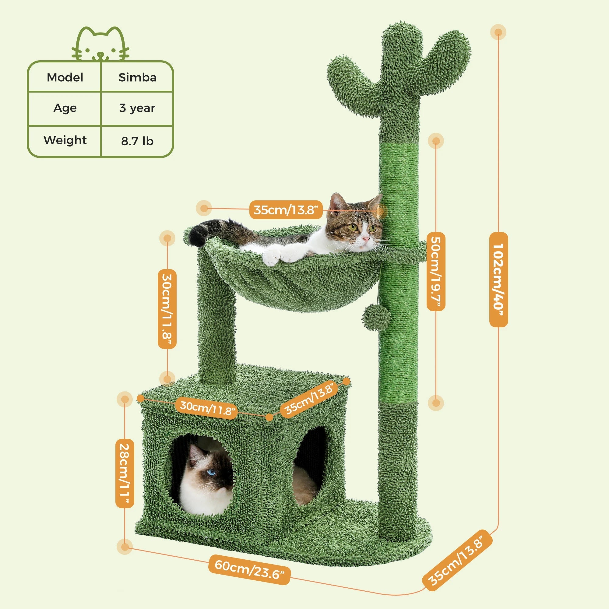 Arbre à chat quantique avec condo Lagre, hamac, boule de ling recrutée, petite tour pour chat, griffoir pour chat, jouets d'intérieur HappyTailShop