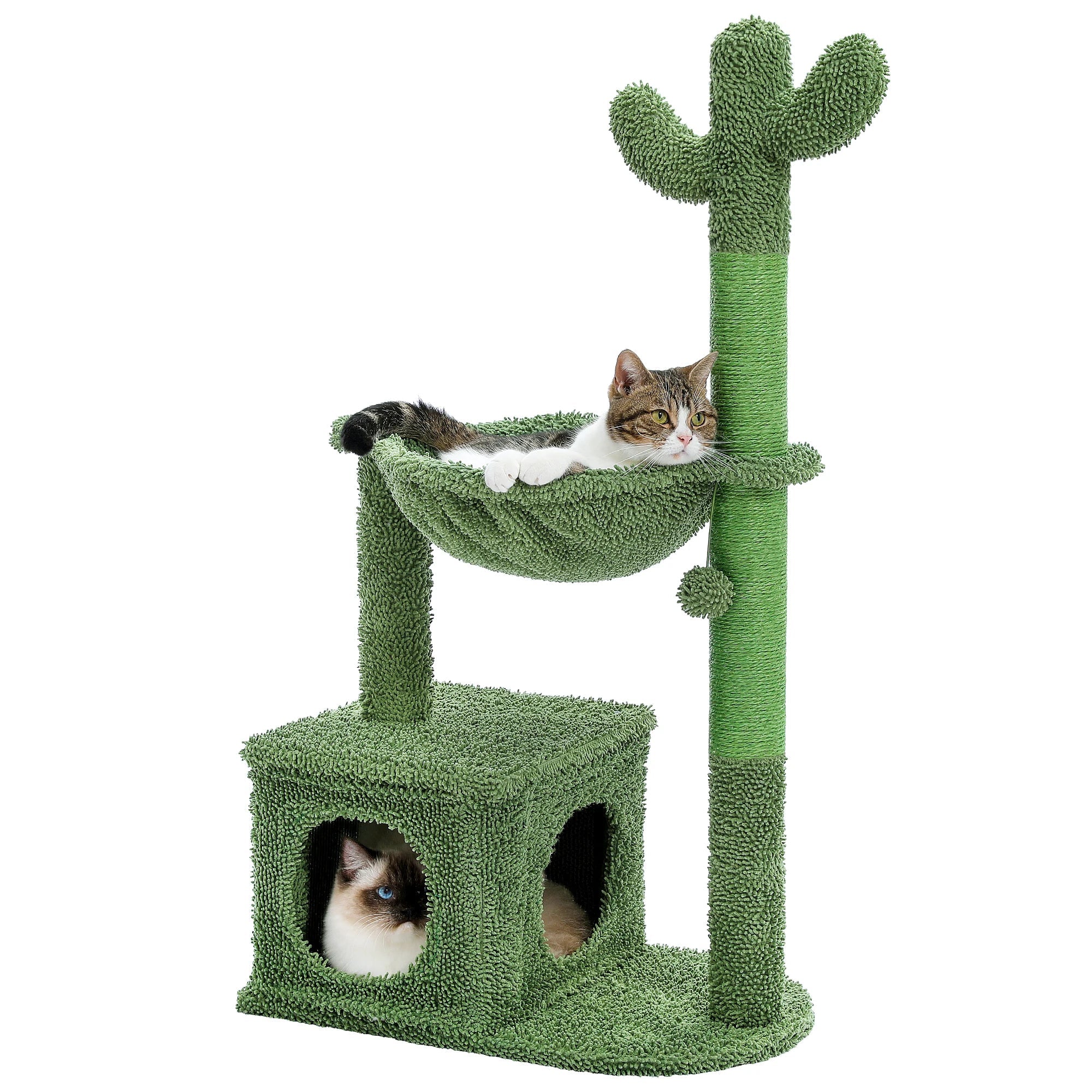 Arbre à chat quantique avec condo Lagre, hamac, boule de ling recrutée, petite tour pour chat, griffoir pour chat, jouets d'intérieur HappyTailShop